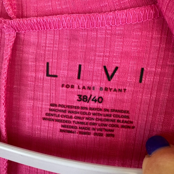 LIVI LANE BRYANT Pink Flame Sleeveless Hooded Ribbed Dress NWT / Plus 38 - 40 - Picture 11 of 16